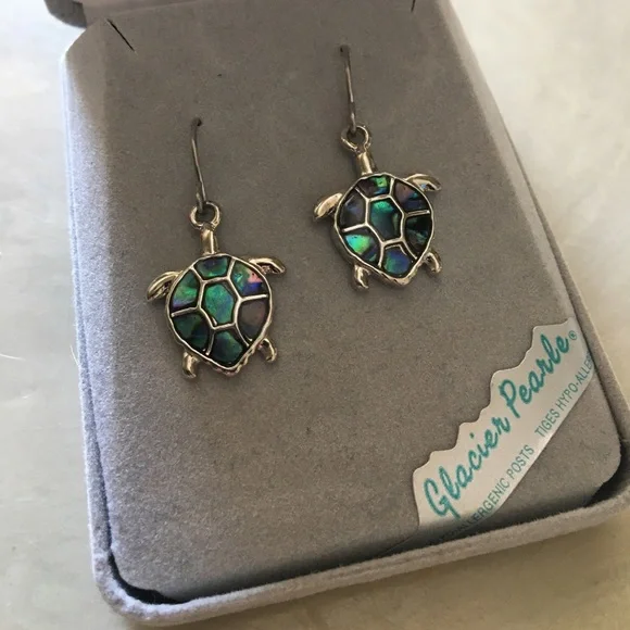 Glacier pearle turtle earrings - Picture 1 of 5